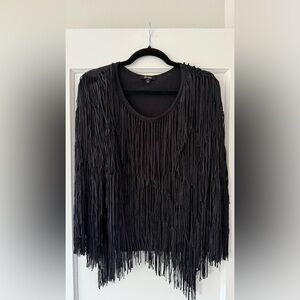 Ella Moss Black Fringe Blouse